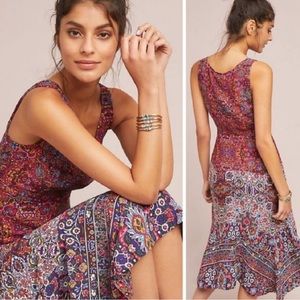 Anthropologie Maeve Violette Floral Boho Dress